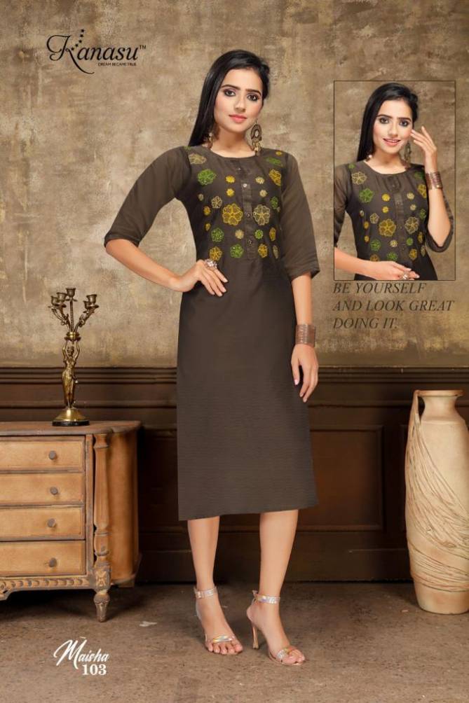 Kanasu Maisha Ethnic Wear Chanderi Silk Designer Kurti Collection